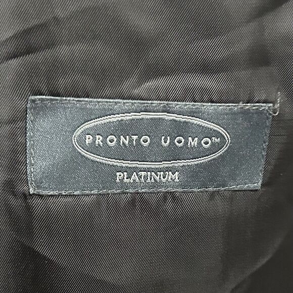 Pronto Uomo Platinum 52R Sport Coat 100% Wool Black Two Button Double Vented - Picture 3 of 8